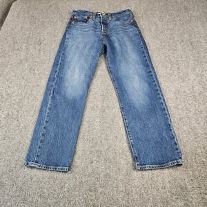 Levis Premium Wedgie Straight Jeans Womens 27 Medium Wash Blue Denim High Rise